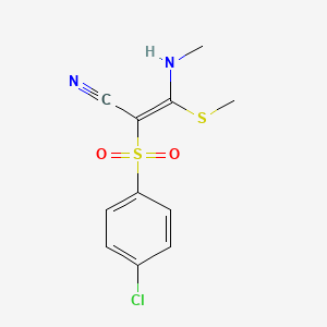 2-((4-Chlorophenyl)sulfonyl)-3-(methylamino)-3-methylthioprop-2-enenitrile