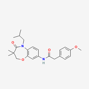 N-(5-isobutyl-3,3-dimethyl-4-oxo-2,3,4,5-tetrahydrobenzo[b][1,4]oxazepin-8-yl)-2-(4-methoxyphenyl)acetamide