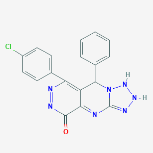 molecular formula C18H12ClN7O B267908 10-(4-chlorophenyl)-8-phenyl-2,4,5,6,7,11,12-heptazatricyclo[7.4.0.03,7]trideca-1,3,9,11-tetraen-13-one 