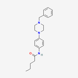 molecular formula C22H29N3O B2679080 N-[4-(4-benzylpiperazin-1-yl)phenyl]pentanamide CAS No. 400075-64-1