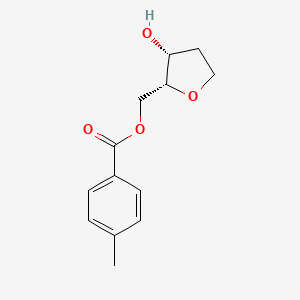 molecular formula C13H16O4 B2679082 [(2R,3R)-3-hydroxytetrahydrofuran-2-yl]methyl 4-methylbenzoate CAS No. 1801627-53-1