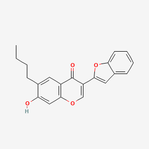 molecular formula C21H18O4 B2679086 3-(1-苯并呋喃-2-基)-6-丁基-7-羟基香豆素-4-酮 CAS No. 303025-43-6