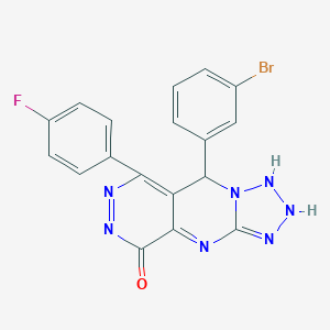 molecular formula C18H11BrFN7O B267909 8-(3-bromophenyl)-10-(4-fluorophenyl)-2,4,5,6,7,11,12-heptazatricyclo[7.4.0.03,7]trideca-1,3,9,11-tetraen-13-one 
