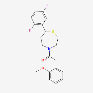 molecular formula C20H21F2NO2S B2679093 1-(7-(2,5-Difluorophenyl)-1,4-thiazepan-4-yl)-2-(2-methoxyphenyl)ethanone CAS No. 1705726-67-5