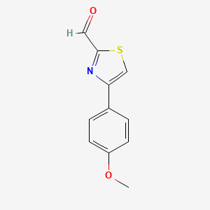 molecular formula C11H9NO2S B2679110 4-(4-Methoxyphenyl)-1,3-thiazole-2-carbaldehyde CAS No. 383144-12-5