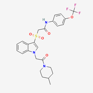 2-((1-(2-(4-methylpiperidin-1-yl)-2-oxoethyl)-1H-indol-3-yl)sulfonyl)-N-(4-(trifluoromethoxy)phenyl)acetamide
