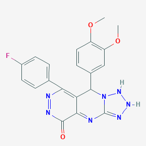 molecular formula C20H16FN7O3 B267912 8-(3,4-dimethoxyphenyl)-10-(4-fluorophenyl)-2,4,5,6,7,11,12-heptazatricyclo[7.4.0.03,7]trideca-1,3,9,11-tetraen-13-one 