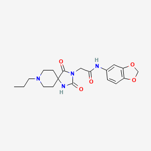 N-(benzo[d][1,3]dioxol-5-yl)-2-(2,4-dioxo-8-propyl-1,3,8-triazaspiro[4.5]decan-3-yl)acetamide