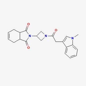 molecular formula C22H23N3O3 B2679126 2-(1-(2-(1-甲基-1H-吲哚-3-基)乙酰)氮杂环丁烷-3-基)-3a,4,7,7a-四氢-1H-异喹啉-1,3(2H)-二酮 CAS No. 1903330-86-8