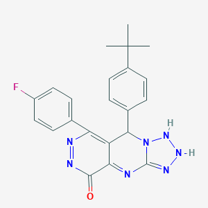 molecular formula C22H20FN7O B267913 8-(4-tert-butylphenyl)-10-(4-fluorophenyl)-2,4,5,6,7,11,12-heptazatricyclo[7.4.0.03,7]trideca-1,3,9,11-tetraen-13-one 