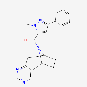 molecular formula C20H19N5O B2679131 (1-甲基-3-苯基-1H-吡唑-5-基)((5R,8S)-6,7,8,9-四氢-5H-5,8-环己氮-10-基)甲酮 CAS No. 2058502-60-4