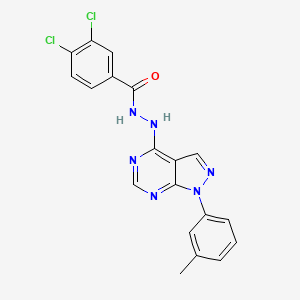 3,4-dichloro-N'-(1-(m-tolyl)-1H-pyrazolo[3,4-d]pyrimidin-4-yl)benzohydrazide