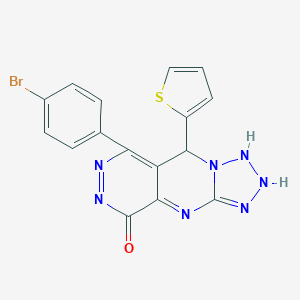molecular formula C16H10BrN7OS B267914 10-(4-bromophenyl)-8-thiophen-2-yl-2,4,5,6,7,11,12-heptazatricyclo[7.4.0.03,7]trideca-1,3,9,11-tetraen-13-one 
