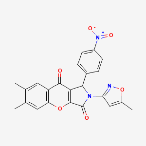 6,7-Dimethyl-2-(5-methylisoxazol-3-yl)-1-(4-nitrophenyl)-1,2-dihydrochromeno[2,3-c]pyrrole-3,9-dione