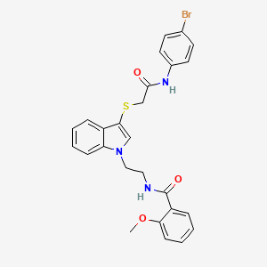 N-[2-[3-[2-(4-bromoanilino)-2-oxoethyl]sulfanylindol-1-yl]ethyl]-2-methoxybenzamide
