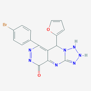 molecular formula C16H10BrN7O2 B267915 10-(4-bromophenyl)-8-(furan-2-yl)-2,4,5,6,7,11,12-heptazatricyclo[7.4.0.03,7]trideca-1,3,9,11-tetraen-13-one 