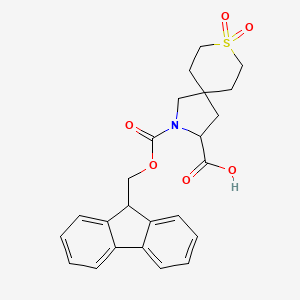 molecular formula C24H25NO6S B2679151 2-(9H-Fluoren-9-ylmethoxycarbonyl)-8,8-dioxo-8lambda6-thia-2-azaspiro[4.5]decane-3-carboxylic acid CAS No. 2309444-69-5