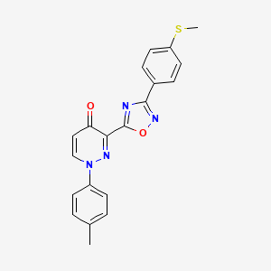 molecular formula C20H16N4O2S B2679153 1-(4-甲基苯基)-3-{3-[4-(甲硫基)苯基]-1,2,4-噁二唑-5-基}吡啶并[4(1H)-酮] CAS No. 1251600-93-7