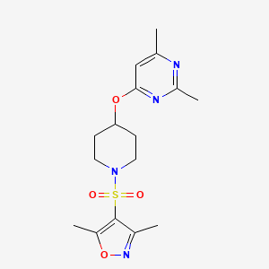 4-((4-((2,6-Dimethylpyrimidin-4-yl)oxy)piperidin-1-yl)sulfonyl)-3,5-dimethylisoxazole