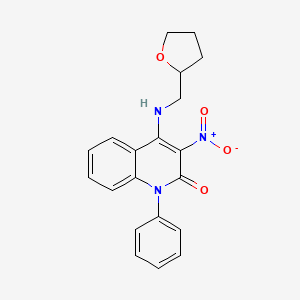3-nitro-1-phenyl-4-(((tetrahydrofuran-2-yl)methyl)amino)quinolin-2(1H)-one