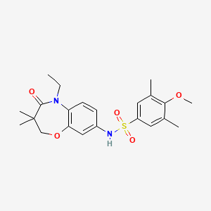 N-(5-ethyl-3,3-dimethyl-4-oxo-2,3,4,5-tetrahydrobenzo[b][1,4]oxazepin-8-yl)-4-methoxy-3,5-dimethylbenzenesulfonamide