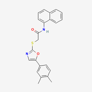 molecular formula C23H20N2O2S B2679177 2-((5-(3,4-二甲基苯基)噁唑-2-基)硫)-N-(萘酰基)乙酰胺 CAS No. 1223854-93-0