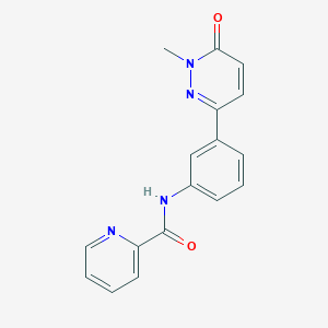 molecular formula C17H14N4O2 B2679182 N-(3-(1-methyl-6-oxo-1,6-dihydropyridazin-3-yl)phenyl)picolinamide CAS No. 941920-86-1