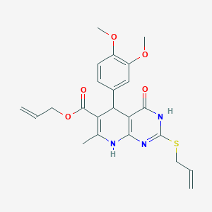 Allyl 2-(allylthio)-5-(3,4-dimethoxyphenyl)-7-methyl-4-oxo-3,4,5,8-tetrahydropyrido[2,3-d]pyrimidine-6-carboxylate