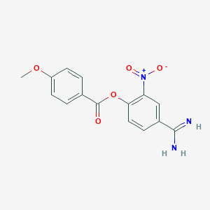 molecular formula C15H13N3O5 B026792 4-Amidino-2-nitrophenyl 4'-anisate CAS No. 105450-73-5
