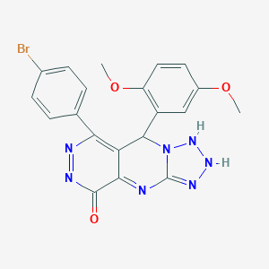 molecular formula C20H16BrN7O3 B267920 10-(4-bromophenyl)-8-(2,5-dimethoxyphenyl)-2,4,5,6,7,11,12-heptazatricyclo[7.4.0.03,7]trideca-1,3,9,11-tetraen-13-one 