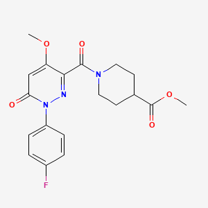 molecular formula C19H20FN3O5 B2679204 Methyl 1-[1-(4-fluorophenyl)-4-methoxy-6-oxopyridazine-3-carbonyl]piperidine-4-carboxylate CAS No. 921582-02-7