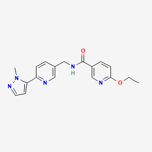 molecular formula C18H19N5O2 B2679209 6-ethoxy-N-((6-(1-methyl-1H-pyrazol-5-yl)pyridin-3-yl)methyl)nicotinamide CAS No. 2034393-52-5