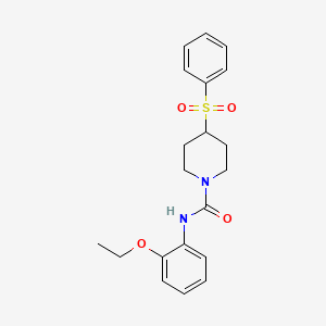 molecular formula C20H24N2O4S B2679211 4-(BENZENESULFONYL)-N-(2-ETHOXYPHENYL)PIPERIDINE-1-CARBOXAMIDE CAS No. 1448058-02-3