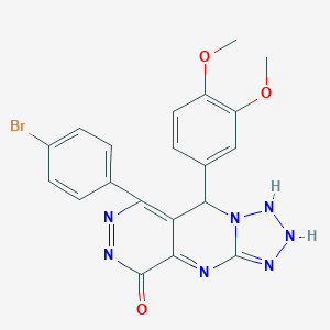 molecular formula C20H16BrN7O3 B267922 10-(4-bromophenyl)-8-(3,4-dimethoxyphenyl)-2,4,5,6,7,11,12-heptazatricyclo[7.4.0.03,7]trideca-1,3,9,11-tetraen-13-one 