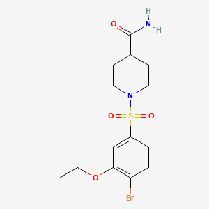 molecular formula C14H19BrN2O4S B2679229 1-[(4-Bromo-3-ethoxyphenyl)sulfonyl]-4-piperidinecarboxamide CAS No. 929455-05-0