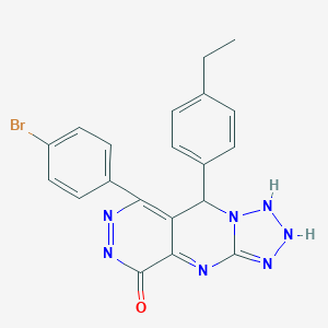 molecular formula C20H16BrN7O B267923 10-(4-bromophenyl)-8-(4-ethylphenyl)-2,4,5,6,7,11,12-heptazatricyclo[7.4.0.03,7]trideca-1,3,9,11-tetraen-13-one 