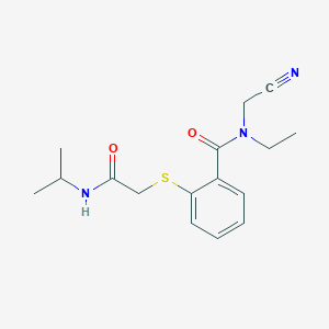 molecular formula C16H21N3O2S B2679242 N-(cyanomethyl)-N-ethyl-2-({[(propan-2-yl)carbamoyl]methyl}sulfanyl)benzamide CAS No. 1311752-63-2