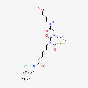 N-(2-chlorobenzyl)-6-[1-{2-[(3-methoxypropyl)amino]-2-oxoethyl}-2,4-dioxo-1,4-dihydrothieno[3,2-d]pyrimidin-3(2H)-yl]hexanamide