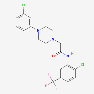 N-[2-chloro-5-(trifluoromethyl)phenyl]-2-[4-(3-chlorophenyl)piperazin-1-yl]acetamide