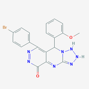 molecular formula C19H14BrN7O2 B267926 10-(4-bromophenyl)-8-(2-methoxyphenyl)-2,4,5,6,7,11,12-heptazatricyclo[7.4.0.03,7]trideca-1,3,9,11-tetraen-13-one 