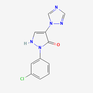 molecular formula C11H8ClN5O B2679260 1-(3-chlorophenyl)-4-(1H-1,2,4-triazol-1-yl)-1H-pyrazol-5-ol CAS No. 477762-18-8