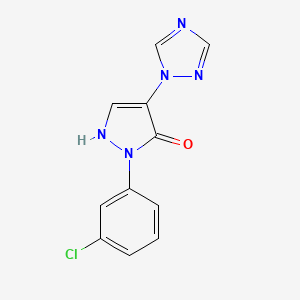 molecular formula C11H8ClN5O B2679260 1-(3-氯苯基)-4-(1H-1,2,4-三唑-1-基)-1H-吡唑-5-醇 CAS No. 477762-18-8