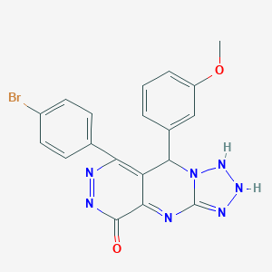 molecular formula C19H14BrN7O2 B267927 10-(4-bromophenyl)-8-(3-methoxyphenyl)-2,4,5,6,7,11,12-heptazatricyclo[7.4.0.03,7]trideca-1,3,9,11-tetraen-13-one 
