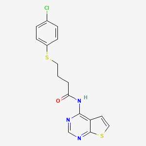 4-((4-chlorophenyl)thio)-N-(thieno[2,3-d]pyrimidin-4-yl)butanamide