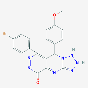molecular formula C19H14BrN7O2 B267928 10-(4-bromophenyl)-8-(4-methoxyphenyl)-2,4,5,6,7,11,12-heptazatricyclo[7.4.0.03,7]trideca-1,3,9,11-tetraen-13-one 