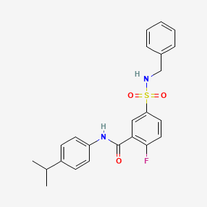 molecular formula C23H23FN2O3S B2679280 5-(N-benzylsulfamoyl)-2-fluoro-N-(4-isopropylphenyl)benzamide CAS No. 451482-99-8