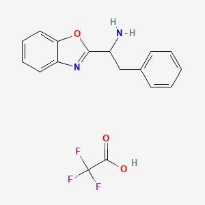 molecular formula C17H15F3N2O3 B2679281 1-(1,3-Benzoxazol-2-yl)-2-phenylethan-1-amine, trifluoroacetic acid CAS No. 1864054-39-6