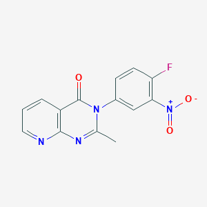 molecular formula C14H9FN4O3 B2679285 3-(4-fluoro-3-nitrophenyl)-2-methylpyrido[2,3-d]pyrimidin-4(3H)-one CAS No. 2034241-90-0