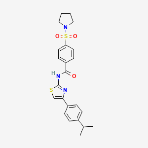 N-(4-(4-isopropylphenyl)thiazol-2-yl)-4-(pyrrolidin-1-ylsulfonyl)benzamide