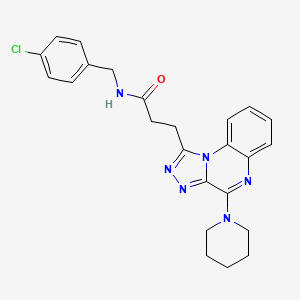 molecular formula C24H25ClN6O B2679293 N-(4-chlorobenzyl)-3-(4-(piperidin-1-yl)-[1,2,4]triazolo[4,3-a]quinoxalin-1-yl)propanamide CAS No. 1207050-00-7
